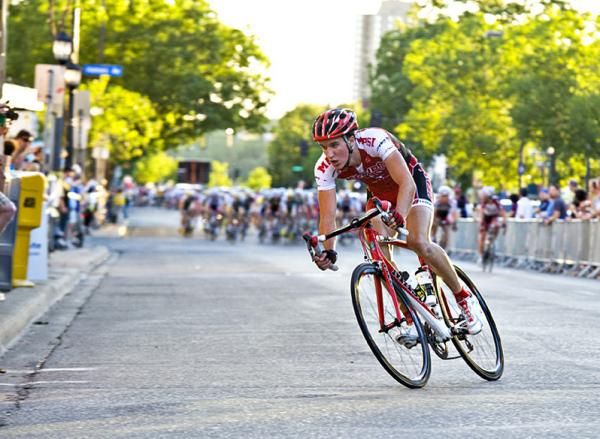 Robert Bush (Kenda Pro Cycling) goes solo off the front.