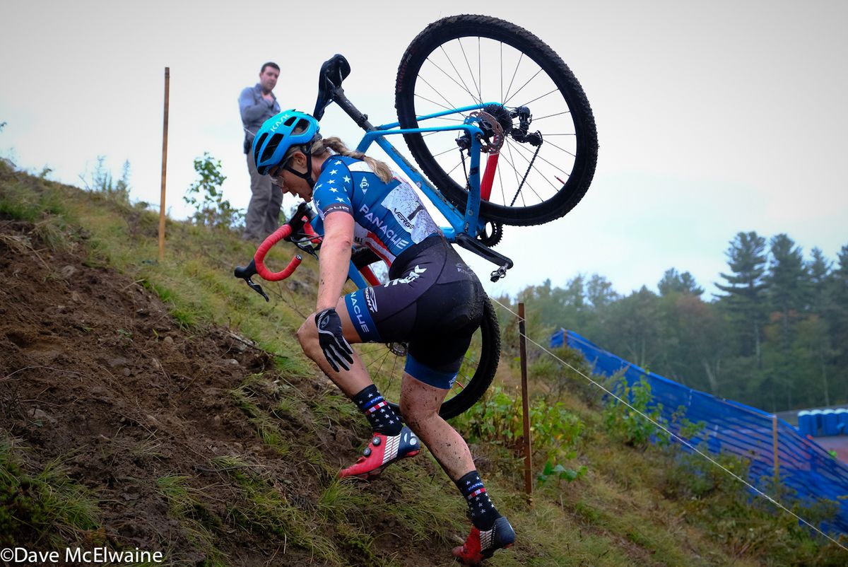 Katie Compton (Trek Panache) made the steepest run-up look easy