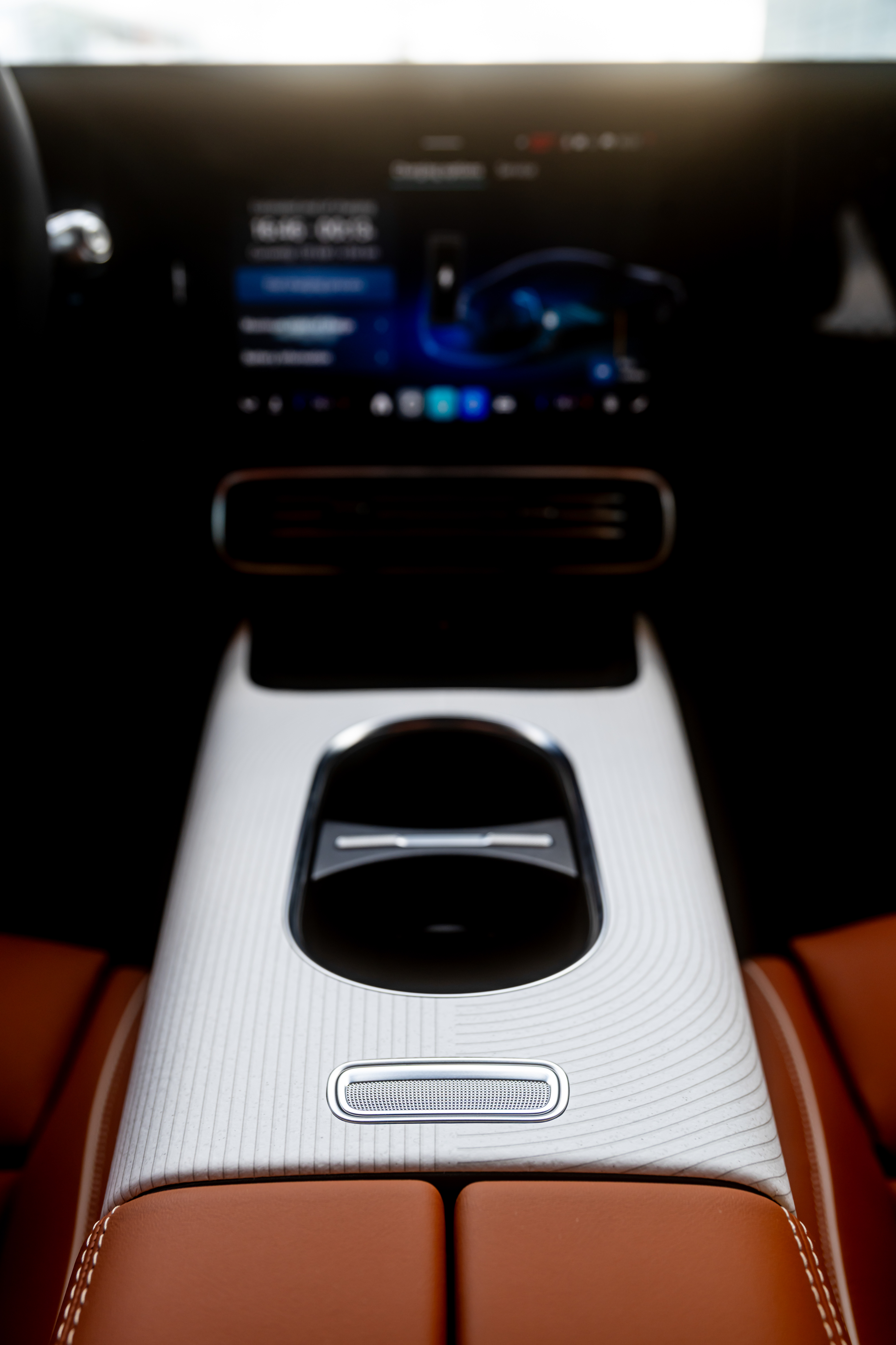 A close-up detail of the new 'Paper' trim for the centre console