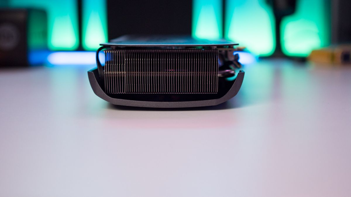 Side view of the Zotac GeForce RTX 4060 Ti Twin Edge showcasing the cooling fins