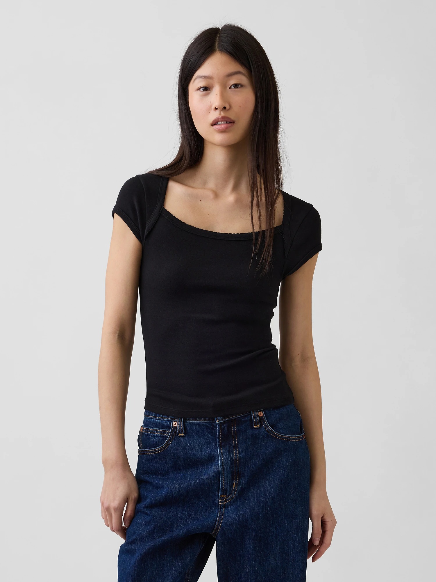 Gap, Modern Square-Neck Crop T-Shirt