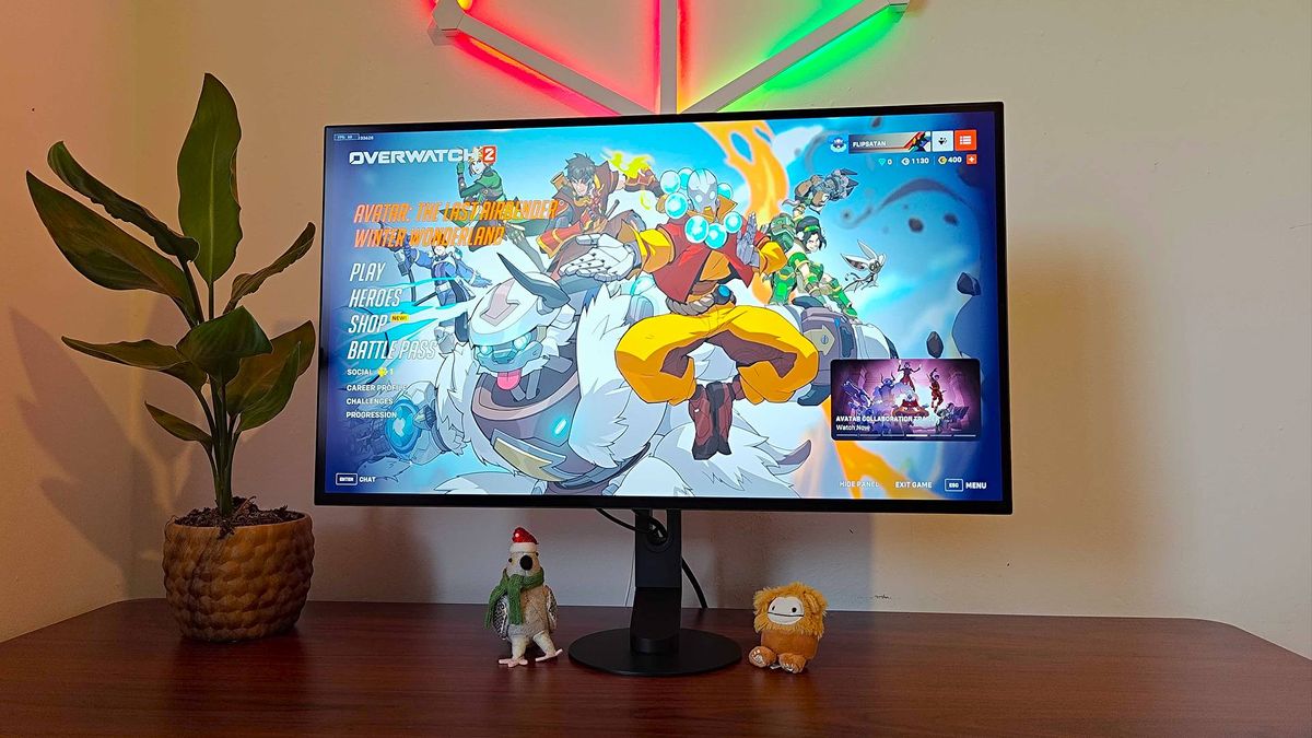 Sony Inzone INzone M10S monitor with Overwatch 2 main menu on screen