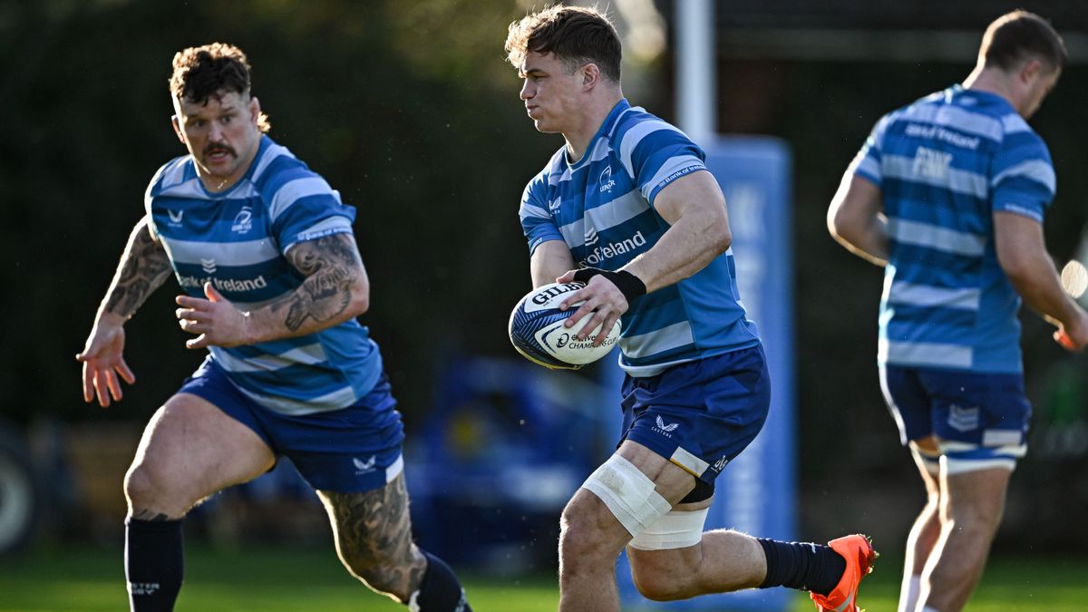 Leinster players training ahead of Leinster vs Bath in the European Rugby Champions Cup