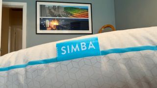 Simba label on the Simba Cooling Body Pillow