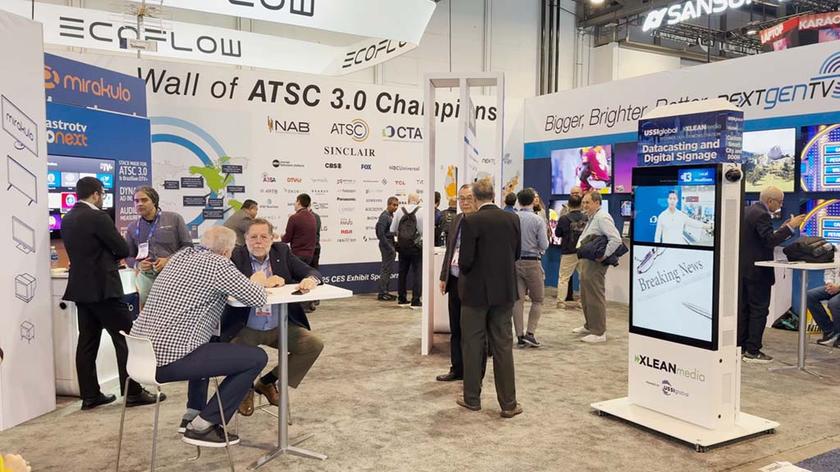 The West Hall ATSC exhibit is an excellent place to learn about the latest NextGen TV developments. While an artist’s rendering of the 2025 booth wasn’t available at press time, an ATSC spokesperson said it would be similar to last year’s exhibit space depicted here.