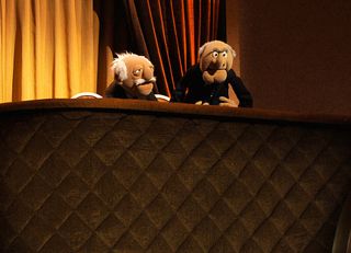 NEW YORK, NY - MARCH 04: (EXCLUSIVE COVERAGE) Statler and Waldorf speak on stage during Amnesty International's Secret Policeman's Ball at Radio City Music Hall on March 4, 2012 in New York City. (Photo by Kevin Mazur/Getty Images for Amnesty International)
