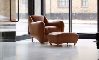 'Balzac' armchair and footstool, by Matthew Hilton
