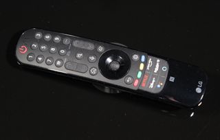 LG G2 remote on black surface