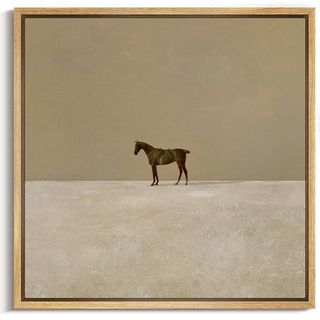 Wall26 Lone Horse in Vast Framed on Canvas Print | Wayfair