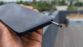 Moto G Stylus 5G (2023) stylus pen poking out