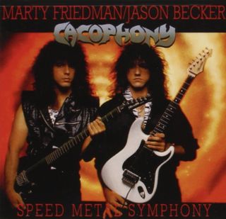 Marty Friedman (left) and Jason Becker, pictured on the cover of Cacophony's Speed Metal Symphony album
