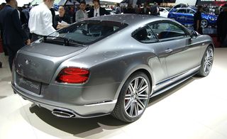Silver Bentley Continental GT Speed on display