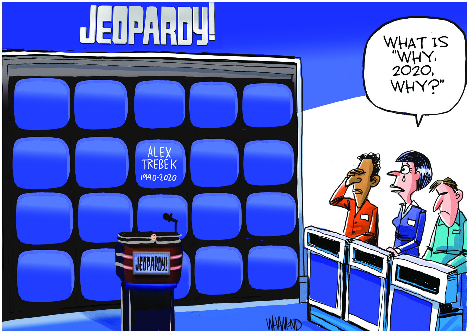 Editorial Cartoon U.S. Alex Trebek Jeopardy! Death 2020