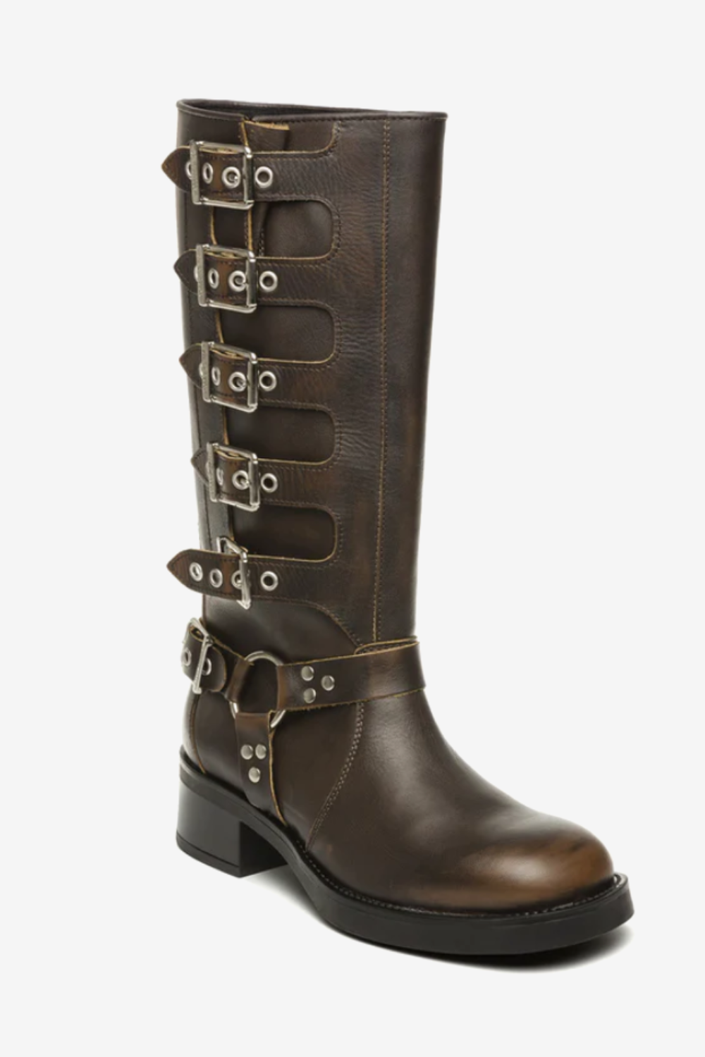 Steve Madden, Battle Boot Brown Leather