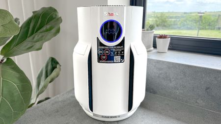 Shark NeverChange Air Purifier on a counter
