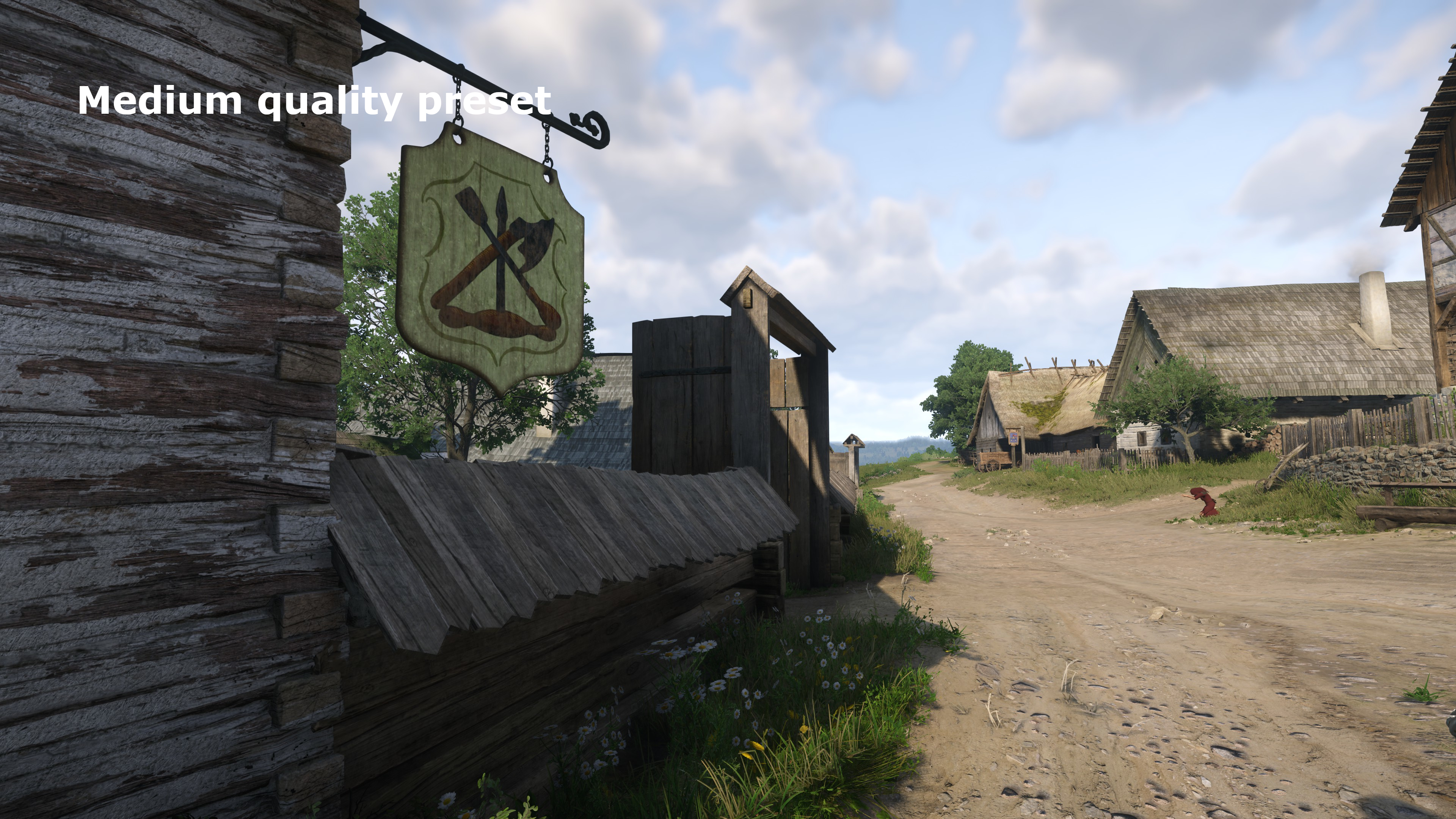 A screenshot from Kingdom Come: Deliverance 2 showing the graphics using the Medium quality preset