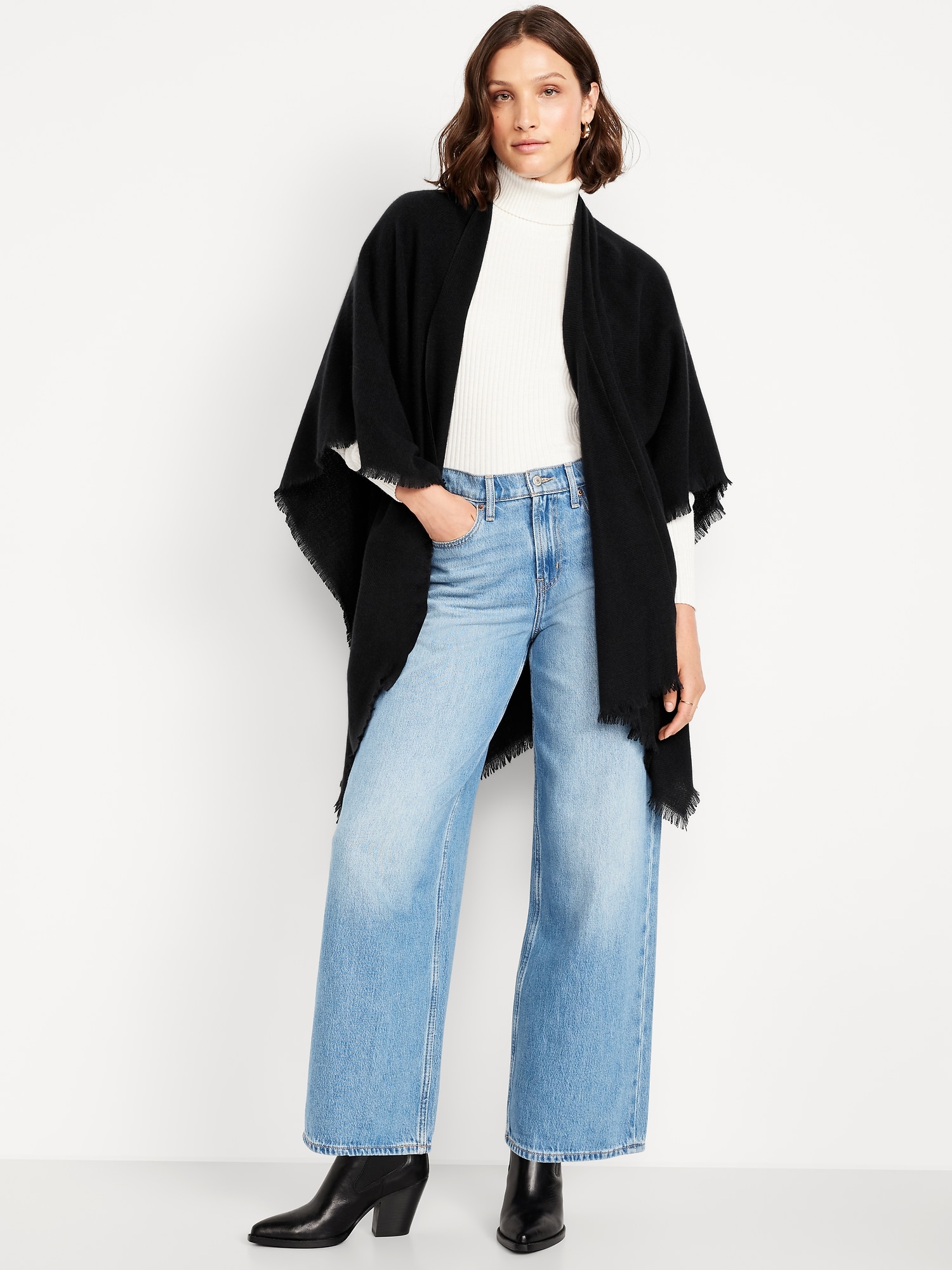 Flannel Fringe Poncho