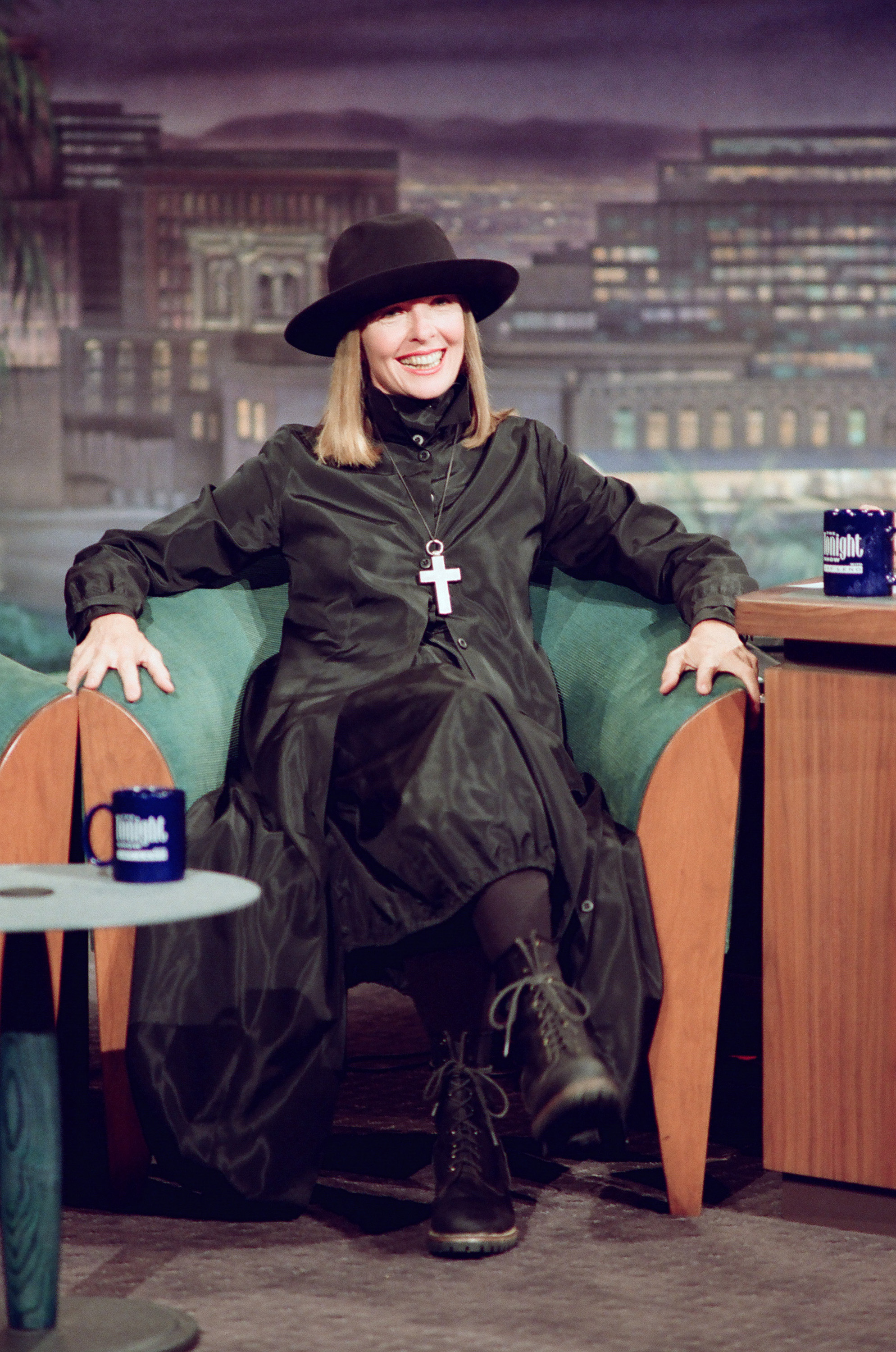 Diane Keaton's style evolution: Diane Keaton in 1993 during an interview with host Jay Leno