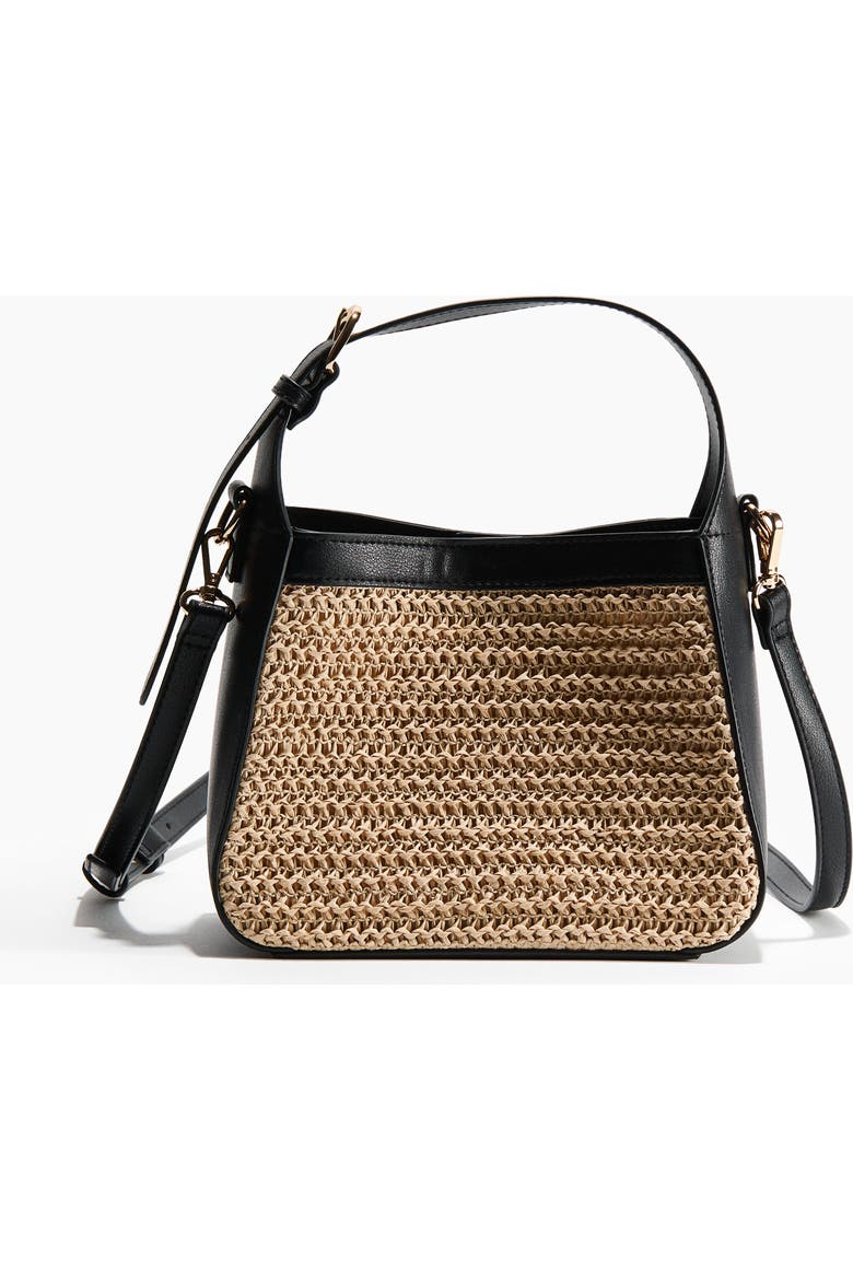 Straw-Detail Crossbody Bag