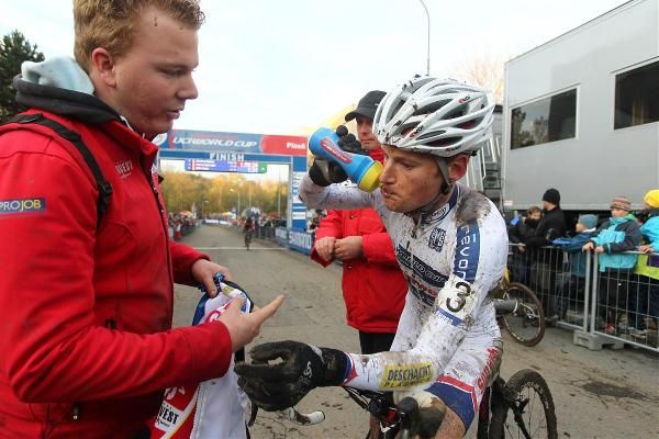 Kevin Pauwels learns he's on the podium after the DQ of Peeters