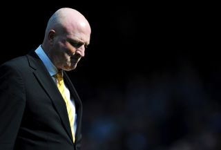 Norwich City manager Bryan Gunn looks on after a game against Ipswich Town in April 2009.