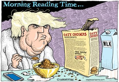 Political cartoon U.S. Trump IQ competence