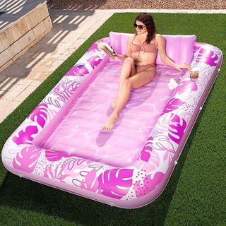 Sloosh XL Inflatable Tanning Pool Lounger Float for Adults