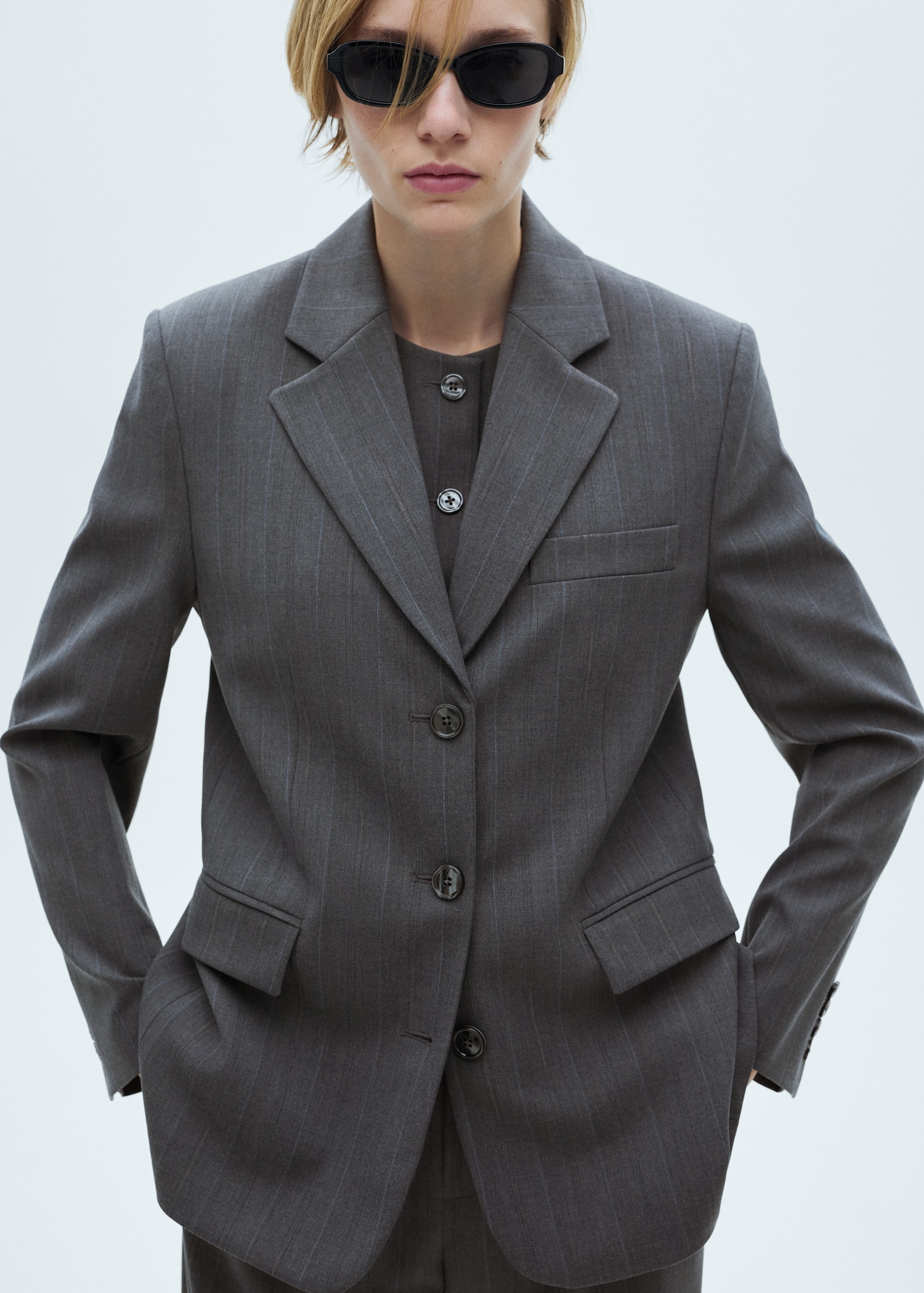 Pinstripe Suit Jacket - Women | Mango Usa