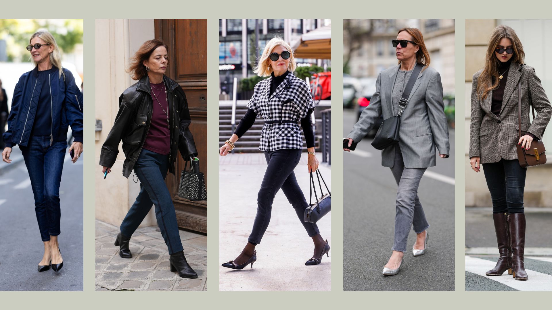 5 women wearing skinny jeans in street style images