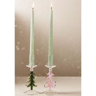 Holiday Tree Borosilicate Glass Candle Holder