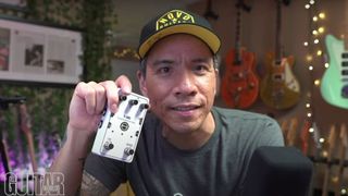RJ Ronquillo with the OPFXS V-Uno Reprogrammable Guitar Pedal