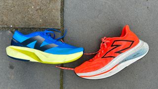 New Balance FuelCell Rebel V4 next to New Balance FuelCell SC Trainer v2