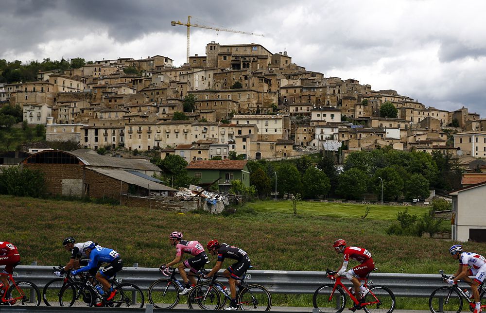 The pack rides during the 7th stage of 99th Giro d'Italia