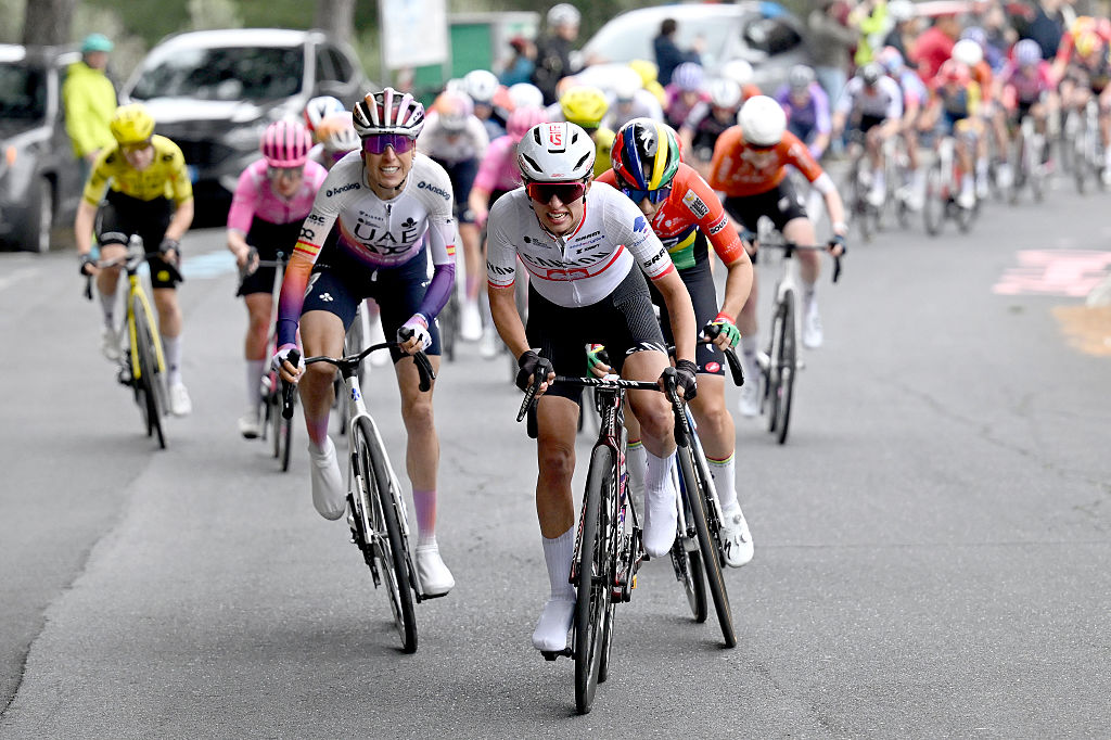 SANREMO, ITALY - MARCH 21: Kasia Niewiadoma of Poland and Team CANYON//SRAM zondacrypto competes during the 8th Milano-Sanremo Donne 2026, Women&amp;amp;apos;s Elite a 156km one day race from Genova to Sanremo / #UCIWWT / on March 21, 2026 in Sanremo, Italy. (Photo by Ivan Bennedetto - Pool/Getty Images)