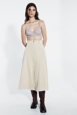 Zara Zippered Cape Skirt
