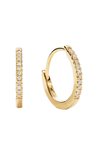 Mejuri, Pavé Diamond Huggie Hoops