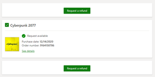 Cyberpunk 2077 refund