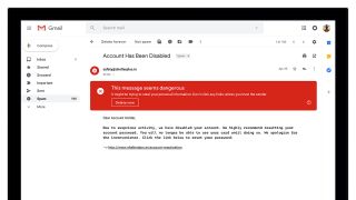 Phishing warning in Gmail