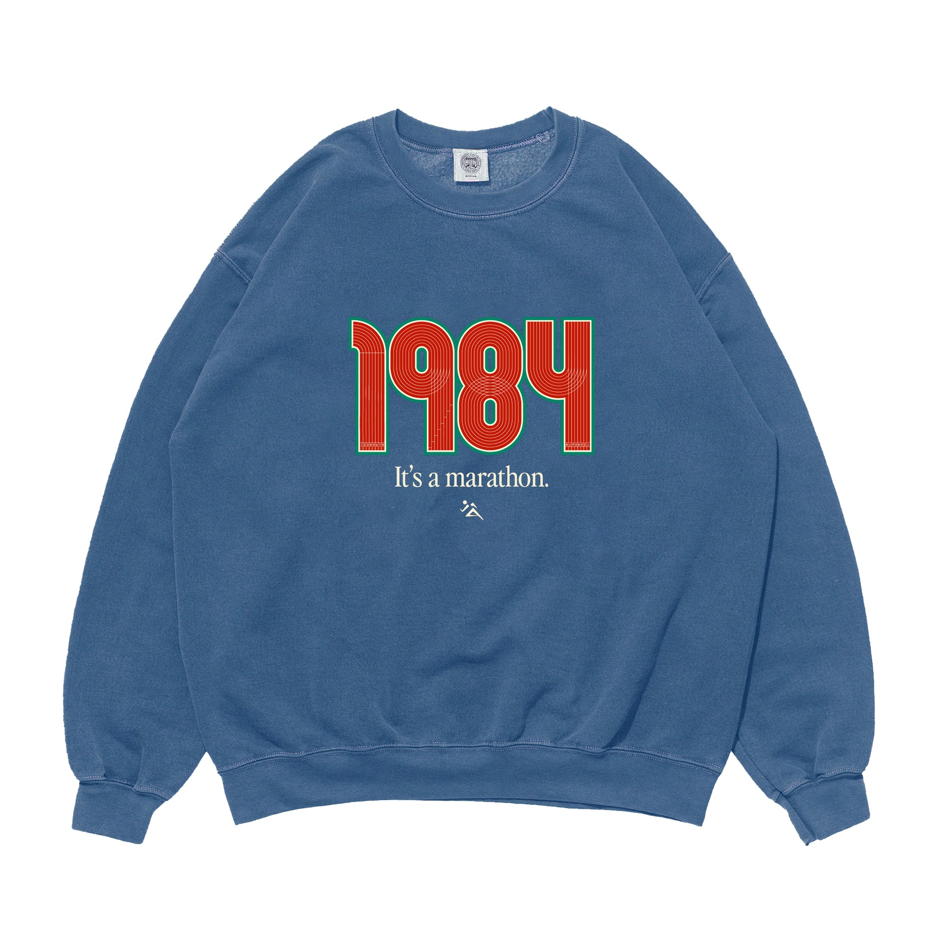 Vice 84 'track' Vintage Washed Sweater - Blue - S