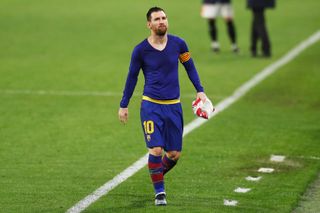 Lionel Messi (Barcelona), FEBRUARY 10, 2021 - Football / Soccer : Spanish "Copa del Rey" match between Sevilla FC 2-0 FC Barcelona at the Estadio Ramon Sanchez-Pizjuan in Sevilla, Spain. (Photo by Mutsu Kawamori/AFLO)