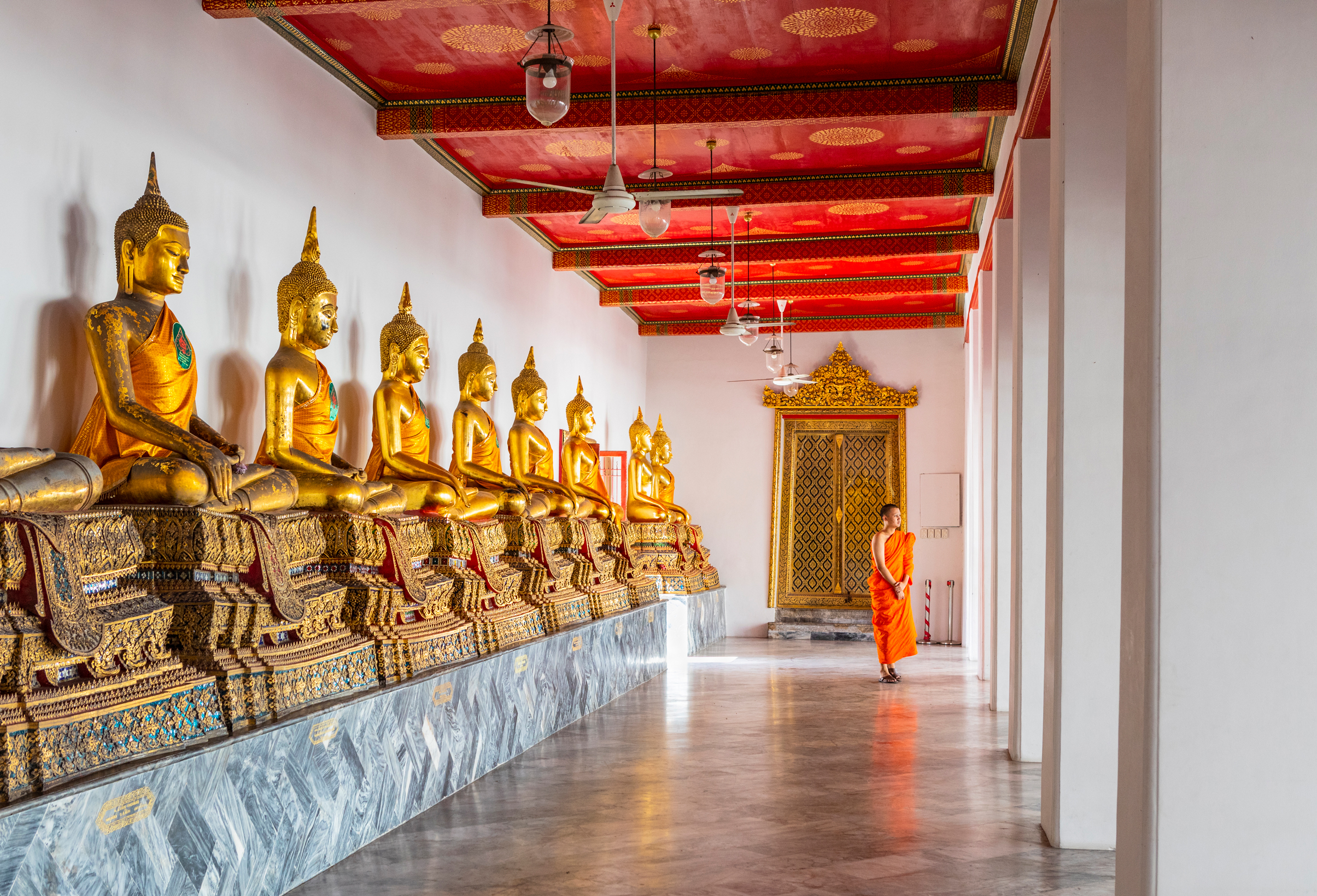 A young monk in The Temple of the Reclining Buddha