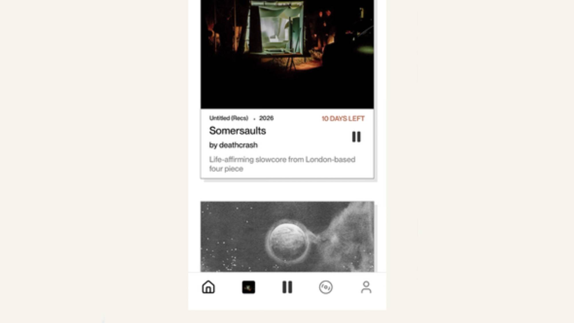 An image of the home page of the Cantilever app