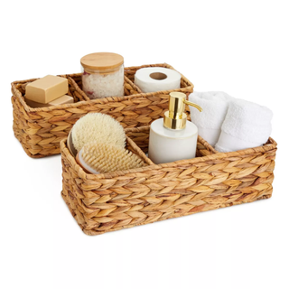 Woven water hyacinth baskets