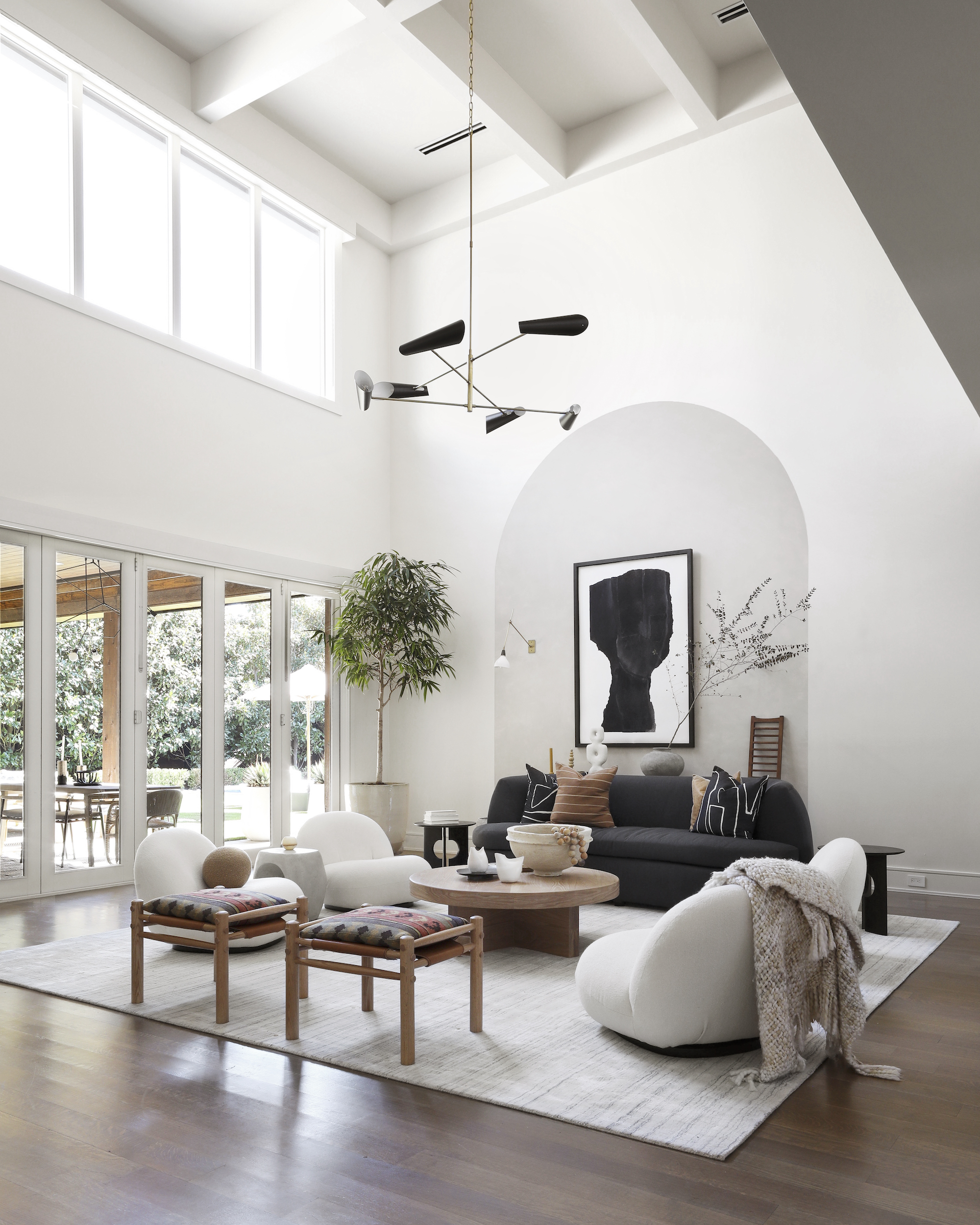 vaulted ceiling with roof lights