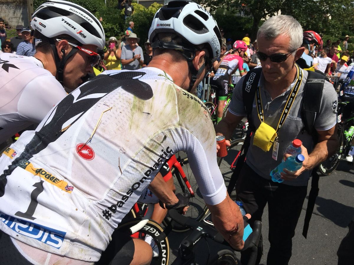 Chris Froome after stage 1 of the 2018 Tour de France.