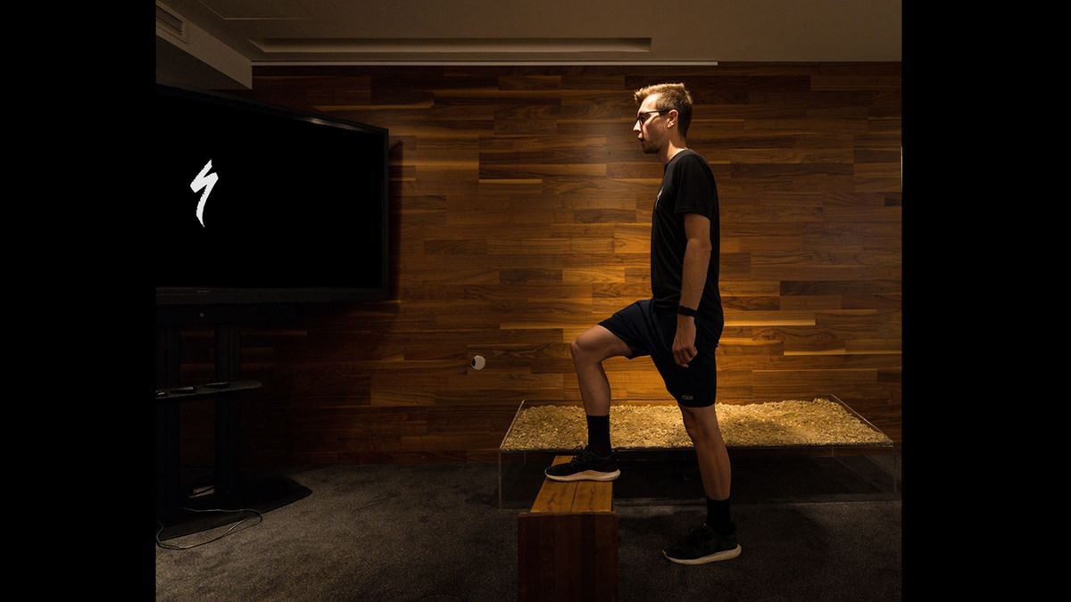Cyclist doing strength and conditioning