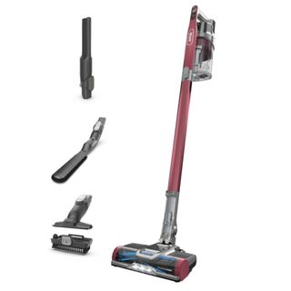 A red Shark Cordless Lightweight Stick Vacuum IZ362H