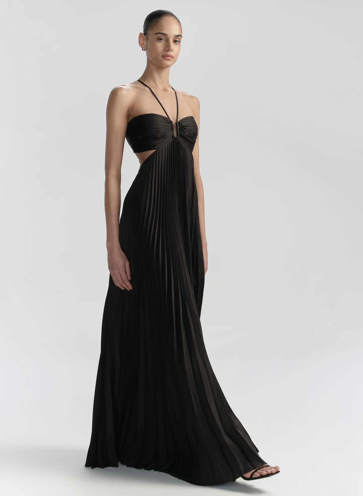 A.L.C., Moira Satin Pleated Maxi Dress