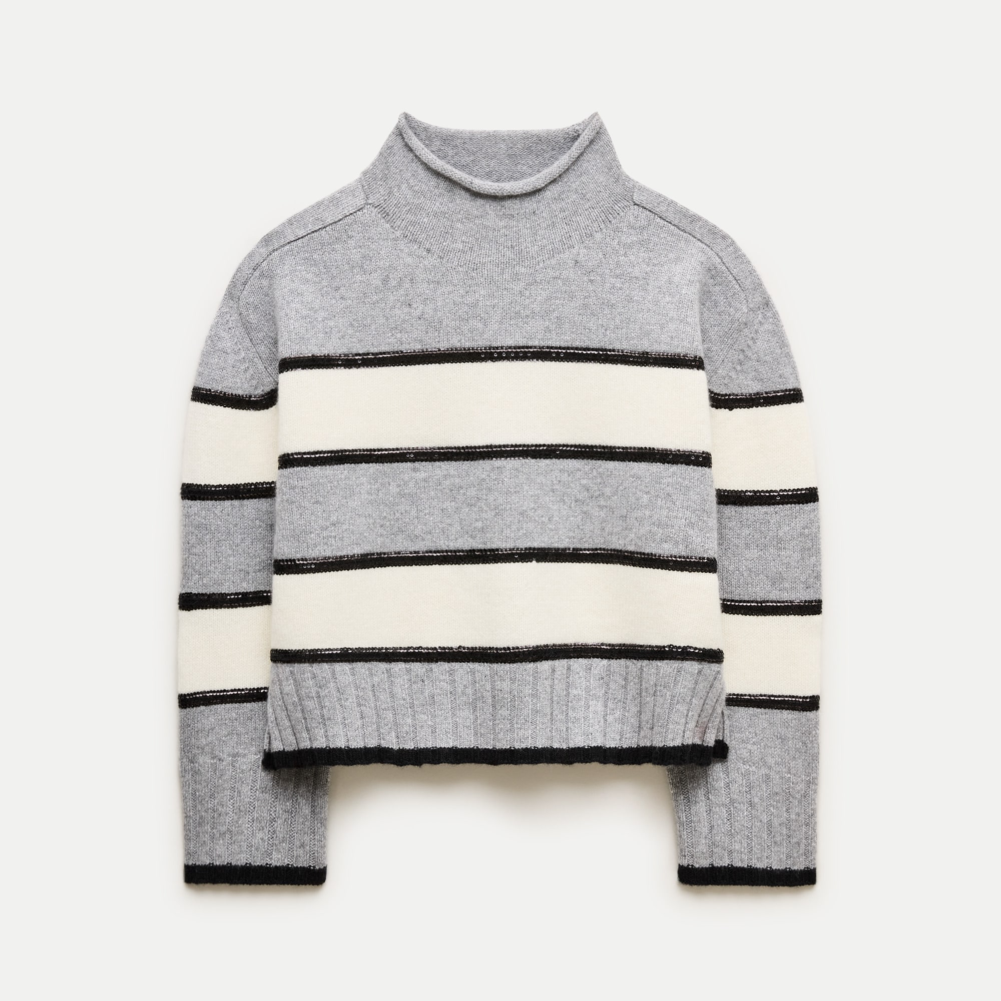 Vintage Wool Rollneck&amp;trade; Sweater in Sequin Stripe