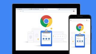A phone and tablet sharing passwords using Google Password Manager